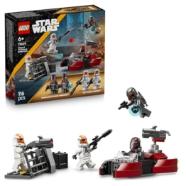 LEGO Star Wars 75449 Belagerung von Mandalore Battle Pack - Action-Spielzeug mit 2 Mandalorianer- & 2 Klontruppler-Minifiguren sowie Speederbike & Blastern - Geschenk für Kinder ab 6 Jahren & Fans - 1