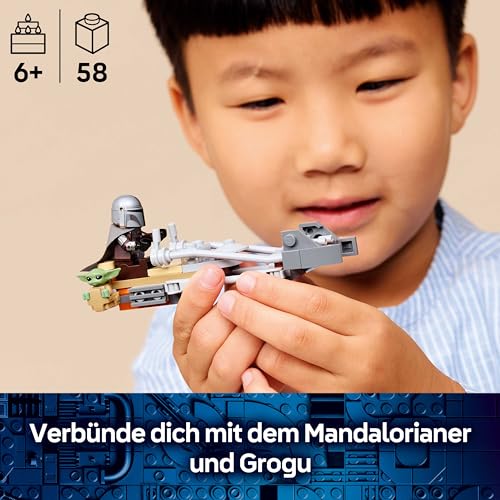 LEGO Star Wars Der Mandalorianer und Grogu auf ihrem Speeder Bike - Set mit Fahrzeug und 2 Star Wars Figuren für Actionabenteuer - Geschenk für Kinder ab 6 Jahren - 75436 - 2
