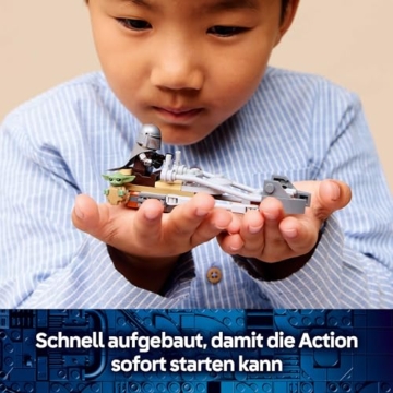 LEGO Star Wars Der Mandalorianer und Grogu auf ihrem Speeder Bike - Set mit Fahrzeug und 2 Star Wars Figuren für Actionabenteuer - Geschenk für Kinder ab 6 Jahren - 75436 - 4