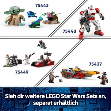 LEGO Star Wars Der Mandalorianer und Grogu auf ihrem Speeder Bike - Set mit Fahrzeug und 2 Star Wars Figuren für Actionabenteuer - Geschenk für Kinder ab 6 Jahren - 75436 - 7