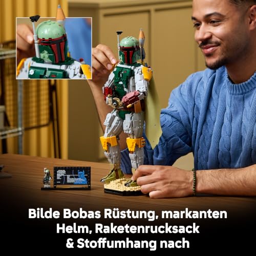 LEGO Star Wars: Die Rückkehr der Jedi-Ritter Boba Fett Figur - mit Helm, Blaster & Kopfgeldjäger Minifigur - Regal oder Schreibtisch Deko - Geschenkidee für die Rückkehr der Jedi Fans - 75455 - 3