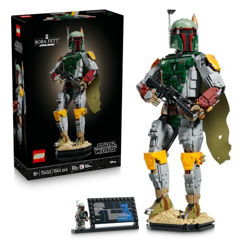 LEGO Star Wars: Die Rückkehr der Jedi-Ritter Boba Fett Figur - mit Helm, Blaster & Kopfgeldjäger Minifigur - Regal oder Schreibtisch Deko - Geschenkidee für die Rückkehr der Jedi Fans - 75455 - 1