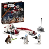 LEGO Star Wars Flucht mit dem BARC Speeder, The Mandalorian Set, Spielzeug-Bike mit Seitenwagen, enthält die Figuren Kelleran Beq und Grogu, Geschenk für Jungen und Mädchen ab 8 Jahren 75378 - 1