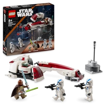LEGO Star Wars Flucht mit dem BARC Speeder, The Mandalorian Set, Spielzeug-Bike mit Seitenwagen, enthält die Figuren Kelleran Beq und Grogu, Geschenk für Jungen und Mädchen ab 8 Jahren 75378 - 1