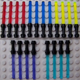 LEGO Star Wars Laserschwert mit schwarzem Griff, 20 Stück, 5 Farben