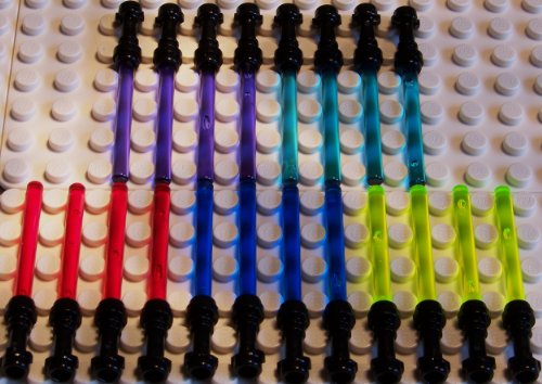 LEGO Star Wars Laserschwert mit schwarzem Griff, 20 Stück, 5 Farben