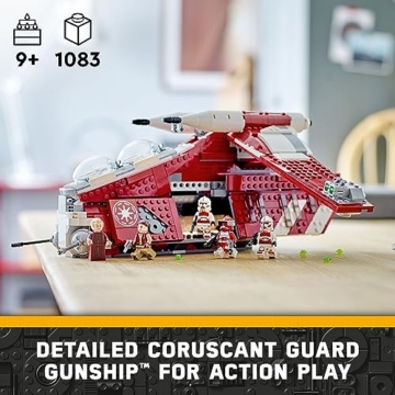 Lego Star Wars - The Clone Wars Coruscant Guard Gunship 75354 - Star Wars Spielzeug zum Zusammenbauen für 9 Jährige, Geschenkidee für Fans inklusive Kanzler Palpatine, Padme und 3 Clone Trooper - 2