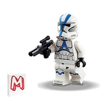 LEGO Star Wars The Clone Wars Minifigur – 501. Legion Clone Trooper mit Blaster und Minifigureland-Fliese (75280) 4er-Pack - 2