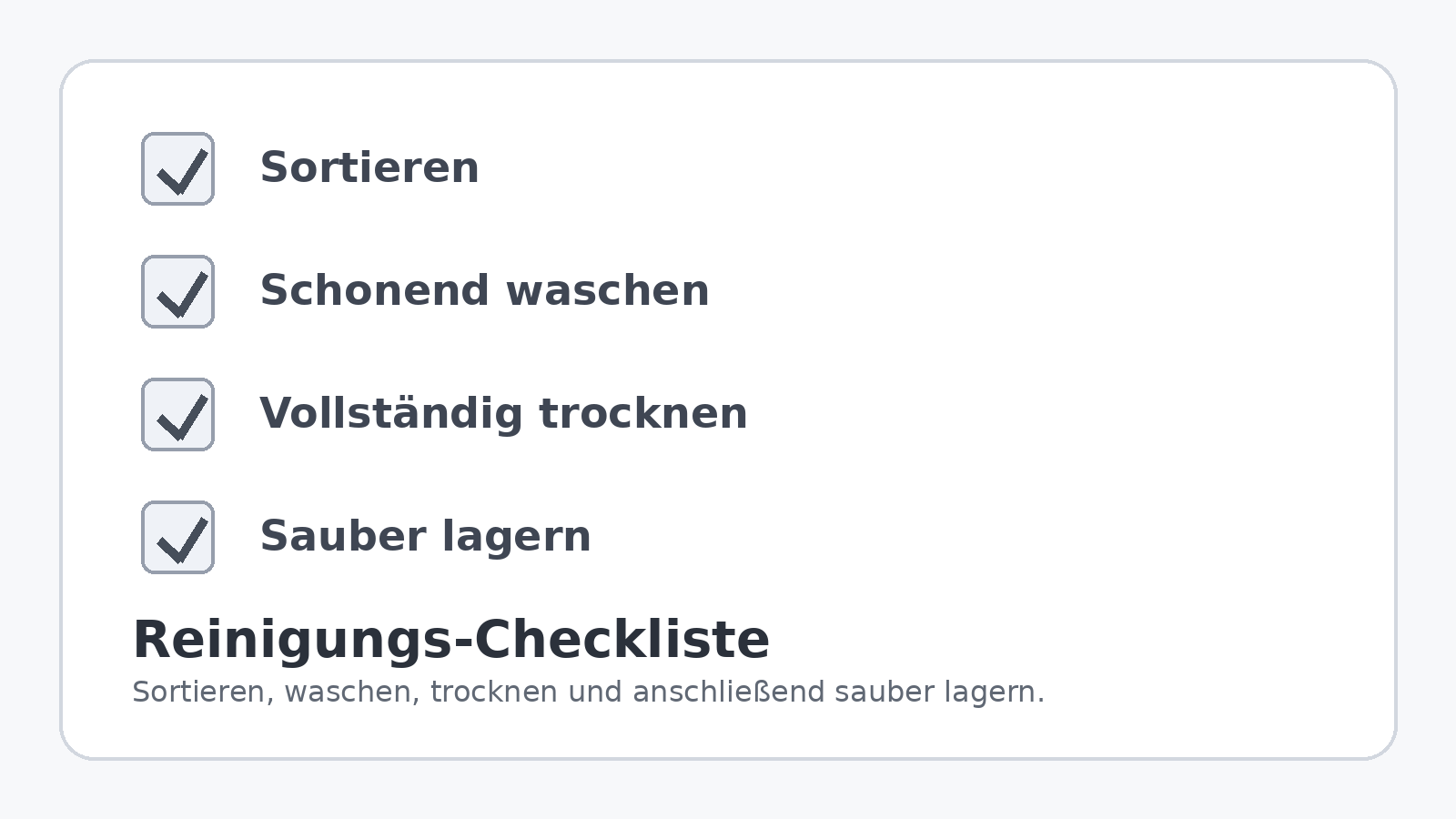 Checkliste für Reinigung, Trocknung und Lagerung von LEGO Steinen