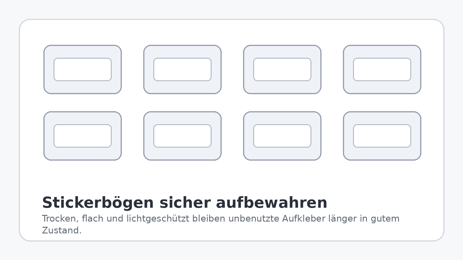Unbenutzte LEGO Stickerbögen trocken und flach aufbewahren