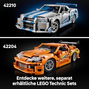 LEGO Technic 2 Fast 2 Furious Nissan Skyline GT-R (R34) Flitzer - Automodell für Erwachsene - mit Driftfunktion, Lenkung, Federung und 6-Zylinder-Motor - Sammlergeschenk für Fans - 42210 - 7