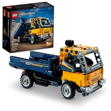 LEGO Technic Dump Truck 42147, 2in1 Spielzeugset, Baufahrzeugmodell zum Bagger, Ingenieurspielzeug, Geschenk für Kinder, Jungen, Mädchen ab 7 Jahren - 1