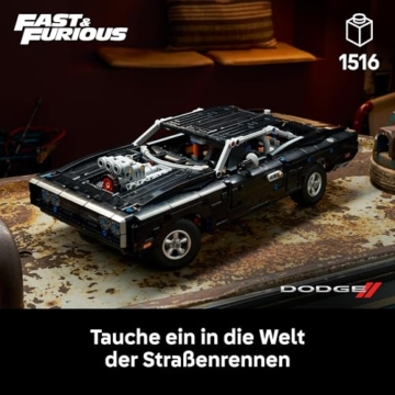 LEGO Technic Fast and Furious Dodge Charger R/T Auto - Modellbau Auto für Erwachsene - Sammlerset mit V8 Motor und Federung - Nostalgisches Geschenk für Filmfans - 42231 - 2