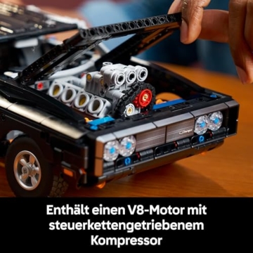 LEGO Technic Fast and Furious Dodge Charger R/T Auto - Modellbau Auto für Erwachsene - Sammlerset mit V8 Motor und Federung - Nostalgisches Geschenk für Filmfans - 42231 - 4