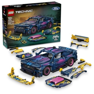 LEGO Technic Ford Mustang GT Auto aus der Tuning-Werkstatt - anpassbares Spielzeugauto - Flitzer mit Lenkung und 8-Zylinder-Kolbenmotor - Geschenkidee für Kinder ab 10 Jahren - 42236 - 1