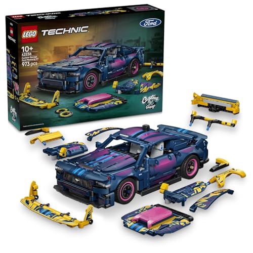 LEGO Technic Ford Mustang GT Auto aus der Tuning-Werkstatt - anpassbares Spielzeugauto - Flitzer mit Lenkung und 8-Zylinder-Kolbenmotor - Geschenkidee für Kinder ab 10 Jahren - 42236 - 1