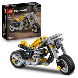 LEGO Technic Gelbes Motorrad - Spielzeug Fahrzeug Modellbau mit 3-Zylinder-Motor - STEM Geburtstagsgeschenk für Jungen ab 7 Jahren & Technik-Fans - 42225 - 1