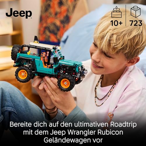LEGO Technic Jeep Wrangler Rubicon Geländewagen - Off-Road Spielzeug Fahrzeug Modellbau mit V6-Motor, Lenkung & Federung - STEM Geburtstagsgeschenk für Jungen ab 10 Jahren - 42227 - 2
