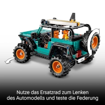 LEGO Technic Jeep Wrangler Rubicon Geländewagen - Off-Road Spielzeug Fahrzeug Modellbau mit V6-Motor, Lenkung & Federung - STEM Geburtstagsgeschenk für Jungen ab 10 Jahren - 42227 - 3