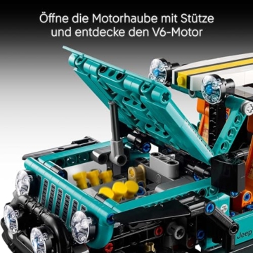 LEGO Technic Jeep Wrangler Rubicon Geländewagen - Off-Road Spielzeug Fahrzeug Modellbau mit V6-Motor, Lenkung & Federung - STEM Geburtstagsgeschenk für Jungen ab 10 Jahren - 42227 - 4