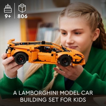 Lego Technic Lamborghini Huracán Tecnica Orange Spielzeugautos – Bauspielzeug für Kinder, Jungen & Mädchen ab 9 Jahren – Lamborghini Spielzeugauto mit V10 Motor & Lenkung 42196 - 2