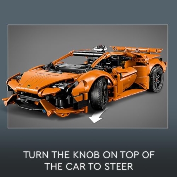 Lego Technic Lamborghini Huracán Tecnica Orange Spielzeugautos – Bauspielzeug für Kinder, Jungen & Mädchen ab 9 Jahren – Lamborghini Spielzeugauto mit V10 Motor & Lenkung 42196 - 4