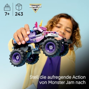 LEGO Technic Monster Jam Sparkle Smash mit Rückziehmotor - Technic Monstertruck & Einhorn Monster Truck Spielzeug - Kreatives Geschenk ab 7 Jahren für Kinder, Mädchen & Jungen - 42220 - 2
