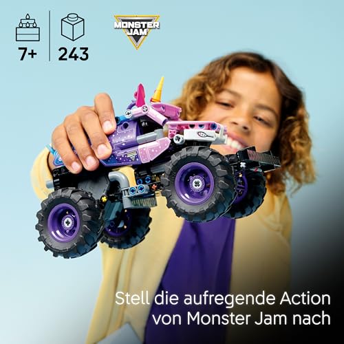 LEGO Technic Monster Jam Sparkle Smash mit Rückziehmotor - Technic Monstertruck & Einhorn Monster Truck Spielzeug - Kreatives Geschenk ab 7 Jahren für Kinder, Mädchen & Jungen - 42220 - 2