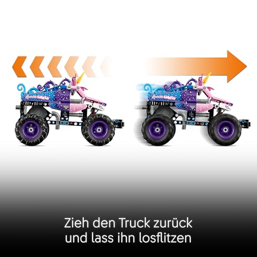 LEGO Technic Monster Jam Sparkle Smash mit Rückziehmotor - Technic Monstertruck & Einhorn Monster Truck Spielzeug - Kreatives Geschenk ab 7 Jahren für Kinder, Mädchen & Jungen - 42220 - 3