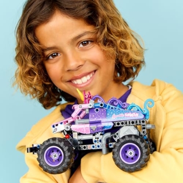 LEGO Technic Monster Jam Sparkle Smash mit Rückziehmotor - Technic Monstertruck & Einhorn Monster Truck Spielzeug - Kreatives Geschenk ab 7 Jahren für Kinder, Mädchen & Jungen - 42220 - 7