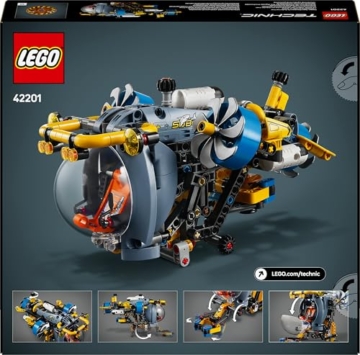 LEGO Technic Tiefseeforscher U-Boot Spielzeug, Bauspielzeug für Kinder, Jungen und Mädchen ab 9 Jahren, kreative Geschenkideen zum Geburtstag, baubares Fahrzeug, mit drehenden Propellern 42201 - 11