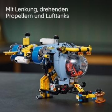 LEGO Technic Tiefseeforscher U-Boot Spielzeug, Bauspielzeug für Kinder, Jungen und Mädchen ab 9 Jahren, kreative Geschenkideen zum Geburtstag, baubares Fahrzeug, mit drehenden Propellern 42201 - 3