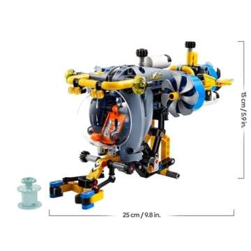 LEGO Technic Tiefseeforscher U-Boot Spielzeug, Bauspielzeug für Kinder, Jungen und Mädchen ab 9 Jahren, kreative Geschenkideen zum Geburtstag, baubares Fahrzeug, mit drehenden Propellern 42201 - 7