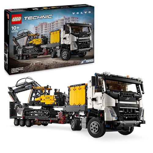 LEGO Technic Volvo FMX LKW mit EC230 Electric Raupenbagger, Kinderspielzeug, Geschenkset für Jungen und Mädchen ab 10 Jahren, Spielzeug Baufahrzeuge, Bagger-Spielzeugset 42175 - 1