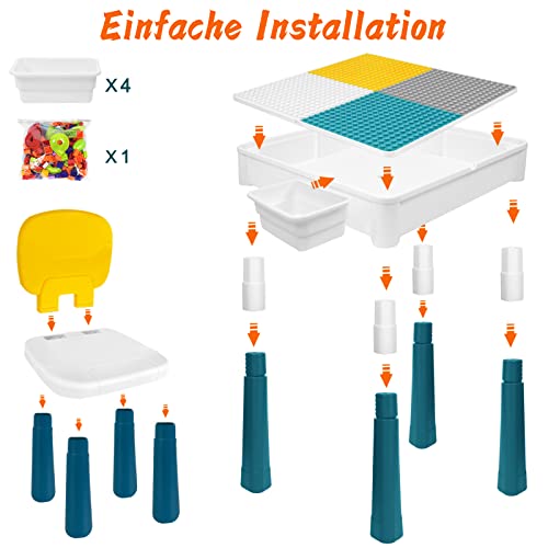 LILIIN 6-in-1 Spieltisch mit Aufbewahrung höhenverstellbar