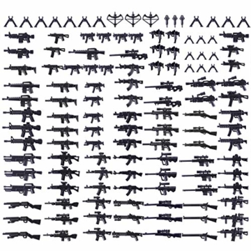 LIND Custom Military Waffen Set Und Zubehör für Mini Soldaten Minifiguren SWAT Team Polizei Bausteine Millitärspielzeug Kompatibel Mit Lego Figuren