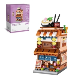 linlinfa Modular Haus Bausteine, Japanisches Ramen-Shop, Modular Building, 412 Teile Klemmbausteine Kompatibel mit… - 1
