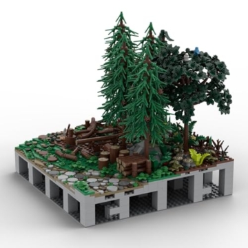 LootPop Mittelalterliche Burg Klemmbausteine Bausatz, MOC-208072 C9 Burg Hohengeroldseck - Holzfällerlager Baustein-Set für MOC-207737 Burg Hohengeroldseck (2229Teile) - 2