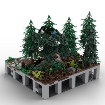 LootPop Mittelalterliche Burg Klemmbausteine Bausatz, MOC-208072 C9 Burg Hohengeroldseck - Holzfällerlager Baustein-Set für MOC-207737 Burg Hohengeroldseck (2229Teile) - 3