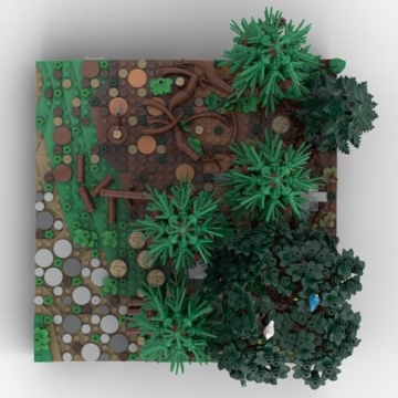 LootPop Mittelalterliche Burg Klemmbausteine Bausatz, MOC-208072 C9 Burg Hohengeroldseck - Holzfällerlager Baustein-Set für MOC-207737 Burg Hohengeroldseck (2229Teile) - 5