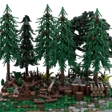 LootPop Mittelalterliche Burg Klemmbausteine Bausatz, MOC-208072 C9 Burg Hohengeroldseck - Holzfällerlager Baustein-Set für MOC-207737 Burg Hohengeroldseck (2229Teile) - 6