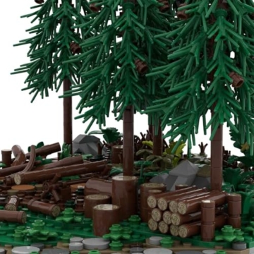 LootPop Mittelalterliche Burg Klemmbausteine Bausatz, MOC-208072 C9 Burg Hohengeroldseck - Holzfällerlager Baustein-Set für MOC-207737 Burg Hohengeroldseck (2229Teile) - 7