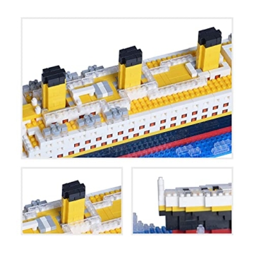 LULUFUN Baustein-Set, Titanic-Schiffsmodell, DIY Nano Micro Building Blocks Spielzeug, Lernspielzeug, Geschenk für Erwachsene und Kinder (1860 Stück) - 6