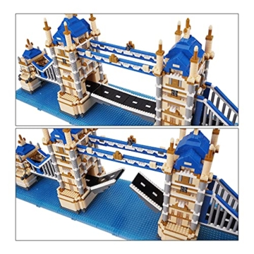 LULUFUN London Tower Bridge Bausteine Kit DIY Mini Building Blocks Spielzeug, Lernspielzeug, Geschenk für Erwachsene und Kinder (3800 Stück) - 3
