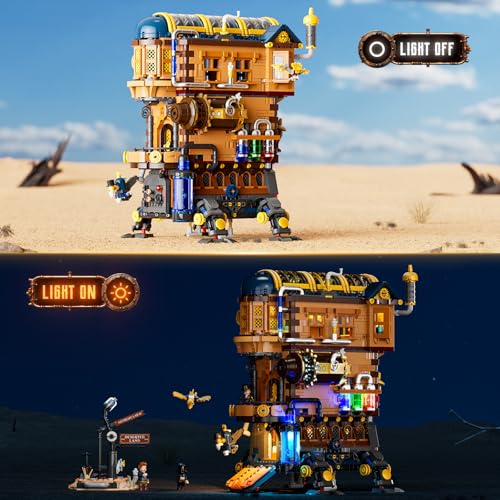 Lumibricks Alchemistisches Bewegliches Schloss LED-Bauset – 2690 Teile Steampunk-Fantasiemodell mit magischem blauen Licht und beweglichem Zahnradmechanismus, geeignet für Erwachsene und Jugendliche - 2