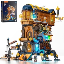 Lumibricks Alchemistisches Bewegliches Schloss LED-Bauset – 2690 Teile Steampunk-Fantasiemodell mit magischem blauen Licht und beweglichem Zahnradmechanismus, geeignet für Erwachsene und Jugendliche - 1