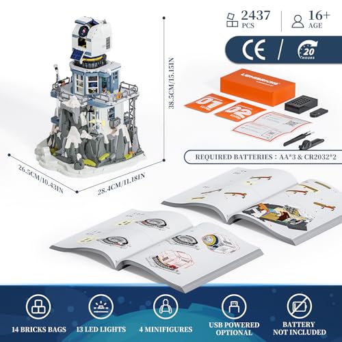 Lumibricks Sternwarte L9091 mit Sternenhimmel Projektor Maße und Anleitung
