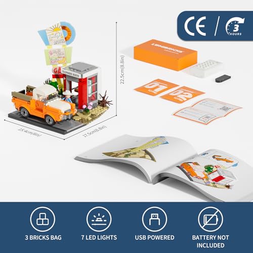 Lumibricks Sunset-Stopover L9082 Maße und Anleitung