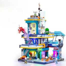 LUMIBRICKS Cyberpunk Apartment mit Beleuchtung, 2524 Teile Modulares Neon-City-Wohnhaus, LED-Klemmbaustein-Set für Erwachsene, Futuristisches Straßenmodell zum Bauen und Ausstellen, Sammlerset - 1