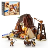 Lumibricks Goldmine Bauset mit Beleuchtung – 658 Pcs Western Mining Camp mit funktionierendem Lorenwagen, Dynamit, doppelseitigen Minifiguren & Tunneln – Wildwest Set für Erwachsene & Jugendliche - 1